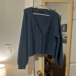 Vans Women's Slate Blue Button-Up V-Neck Cardigan
